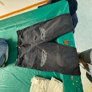 American Eagle Outfitters Black High Rise Jeans with Distressed Details